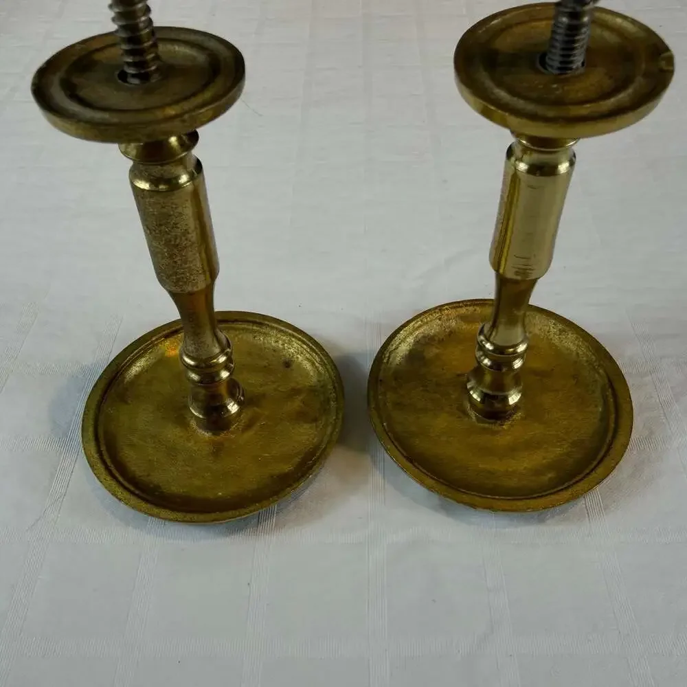 Pair of Vintage Brass Curtain Drapery Round Ornate Floral Tie Backs